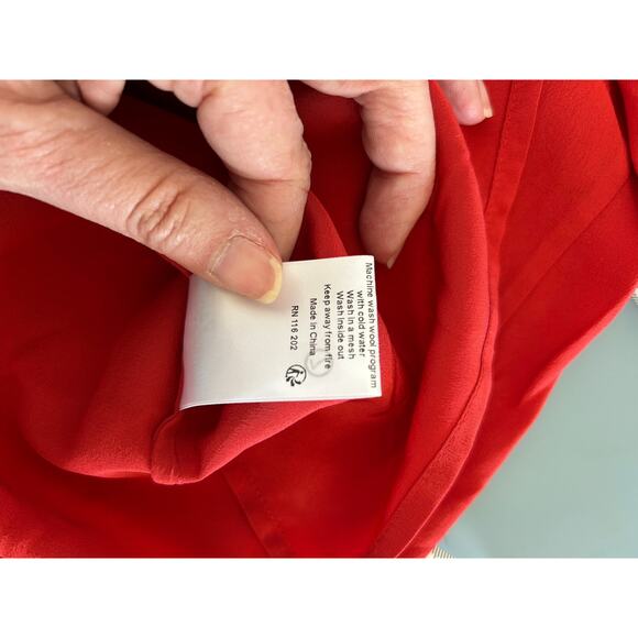 Zadig & Voltaire NWT Deluxe Taccora silk blouse red size S ruffles - Picture 10 of 13